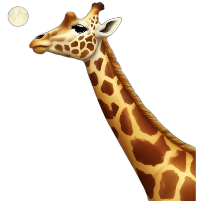 Giraffe danzano sotto pioggia blu mentre montagne cantano lune rosse. emoji