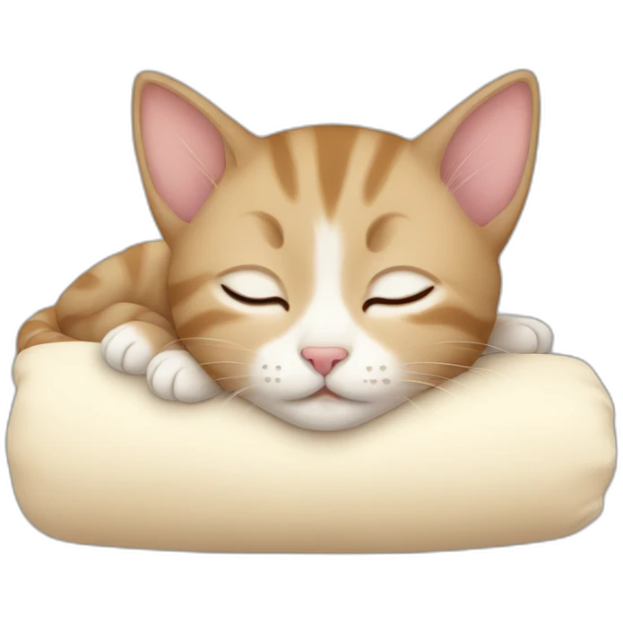 Cute kitten sleeping emoji
