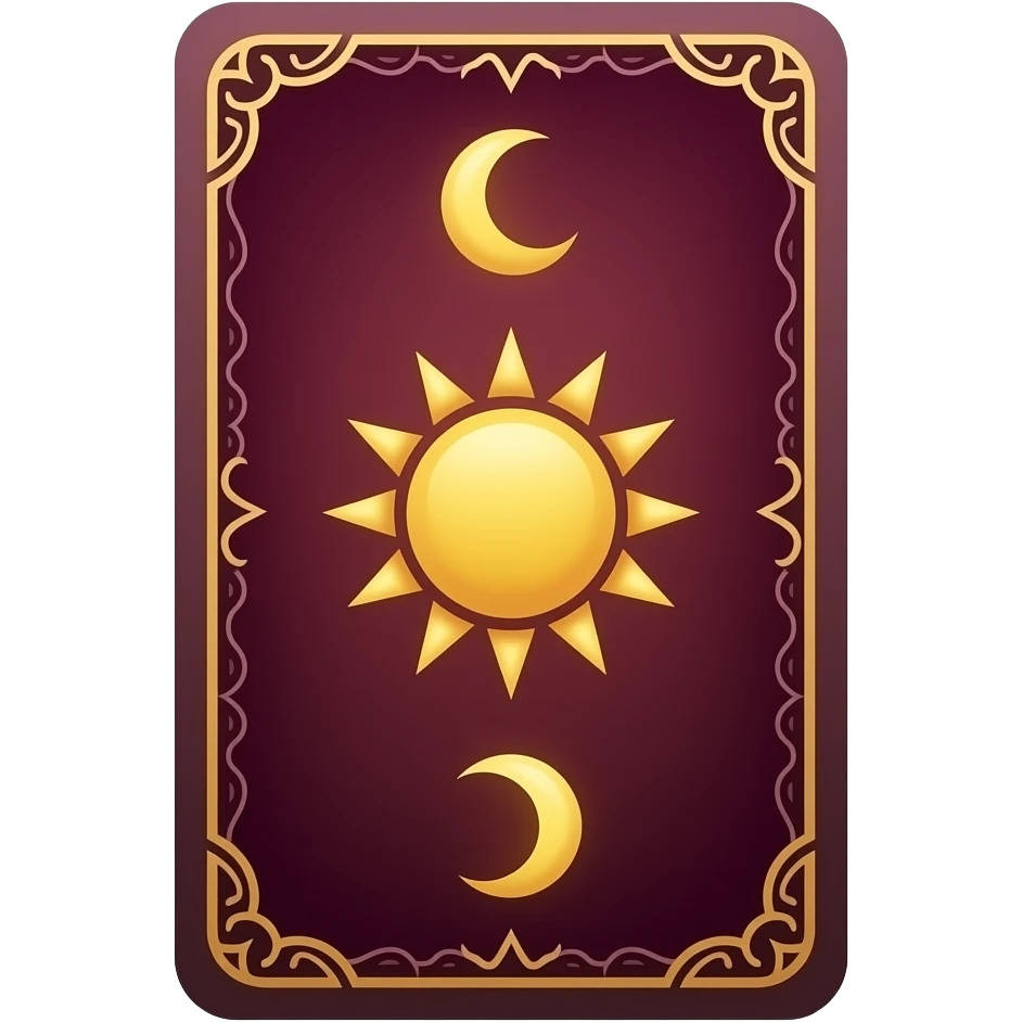 Astro-tarot color bordo con sol y luna emoji