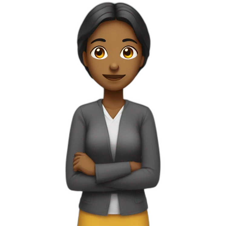 Chica pelo negro con coleta que es profesora de religión haciendo un okey con el dedo emoji
