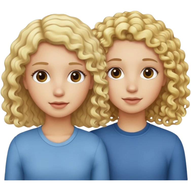 Dos amigas una crespa y una lisa las dos rubias emoji