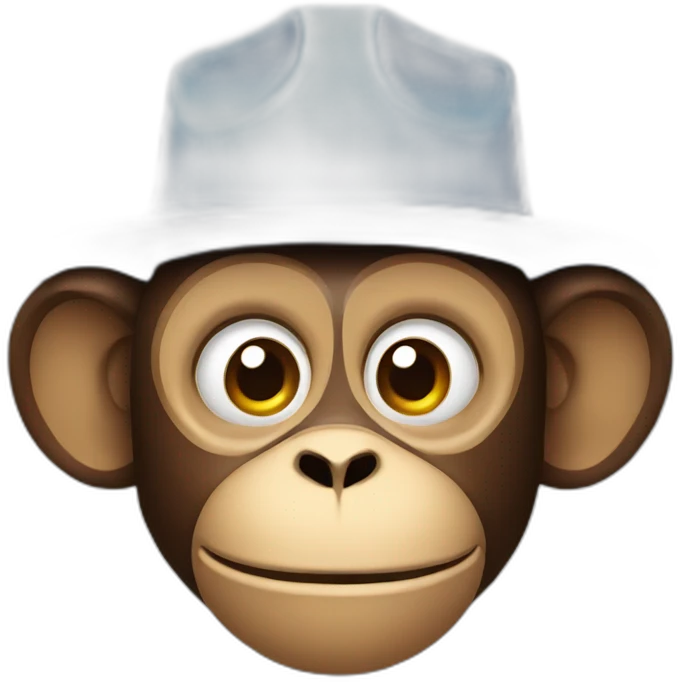 monkey head wearing a workers hat emoji