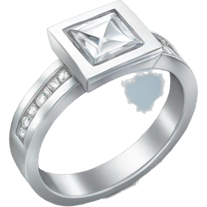 Silver square diamond wedding ring  emoji