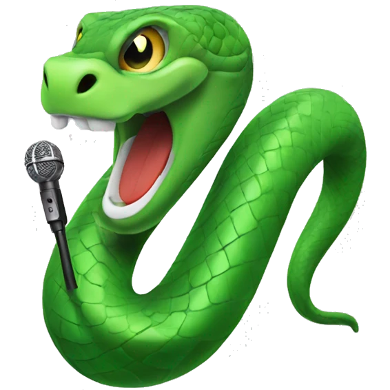 Green snake with mic emoji
