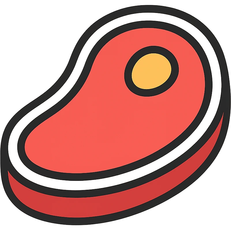 steak, color outline icon style emoji
