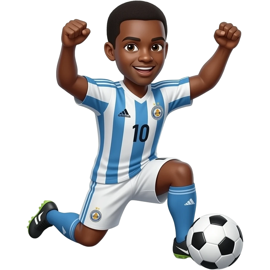 soccer knee slide celebration. make him dark skinned emoji