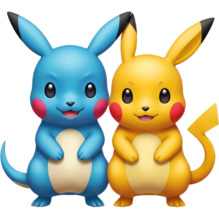 2 friendly pokemans helping each other  emoji