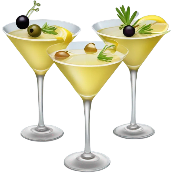 Three martini cocktails emoji