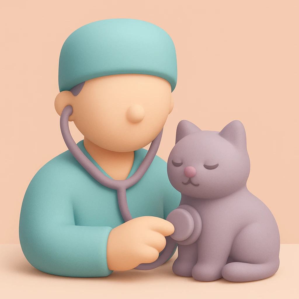veterinarian examining a cat emoji