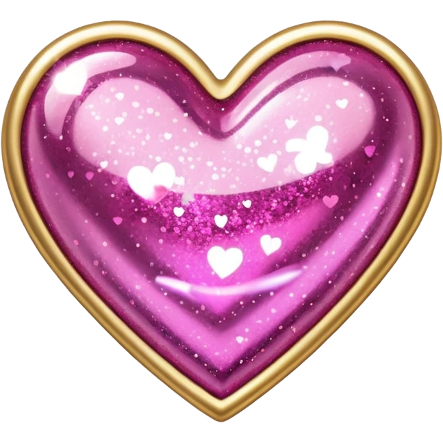 Gold heart with pink glitter  emoji