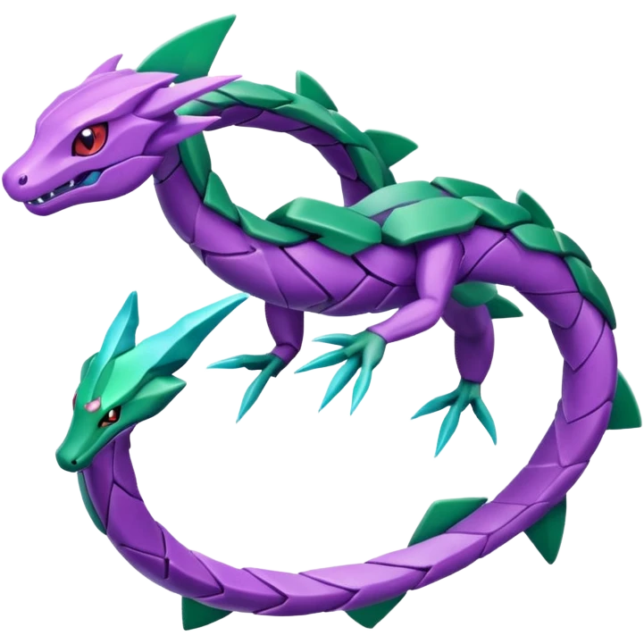 Pokemon legendary purple and cian crystal rayquaza emoji