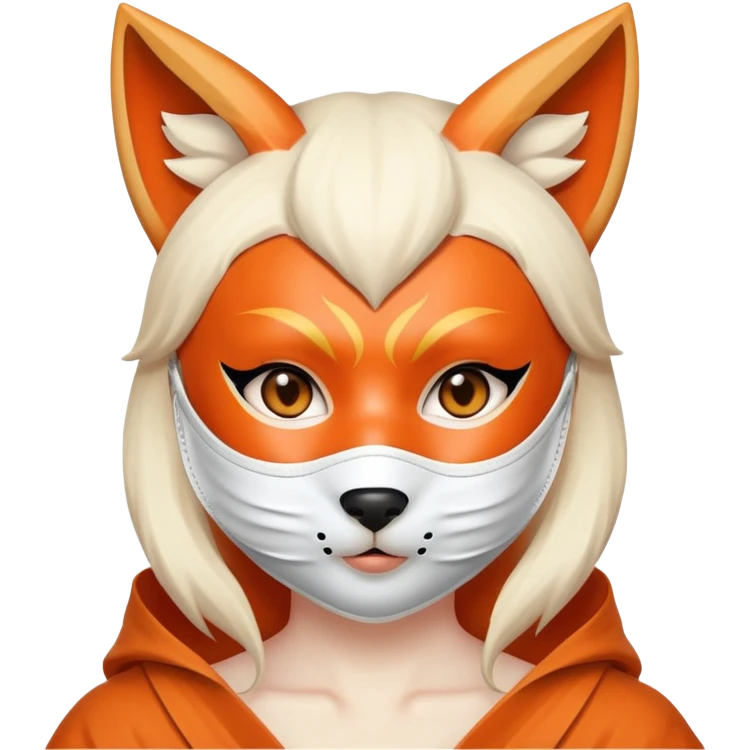 Kitsune with a face mask emoji