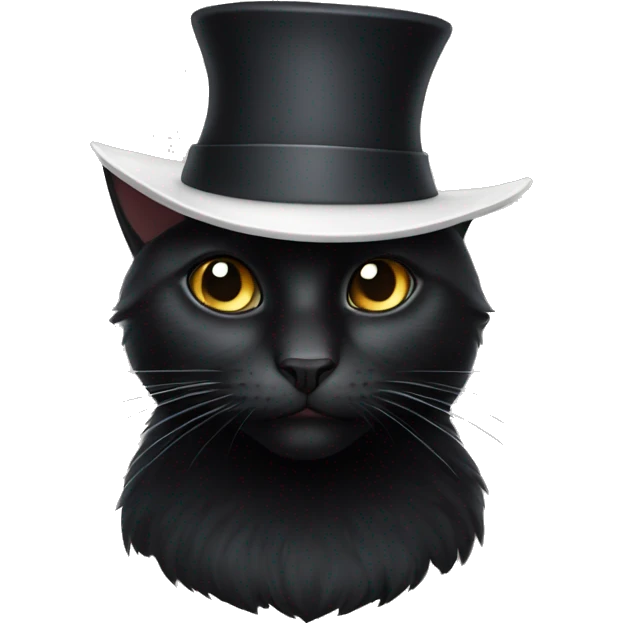 black cat with a white hat emoji