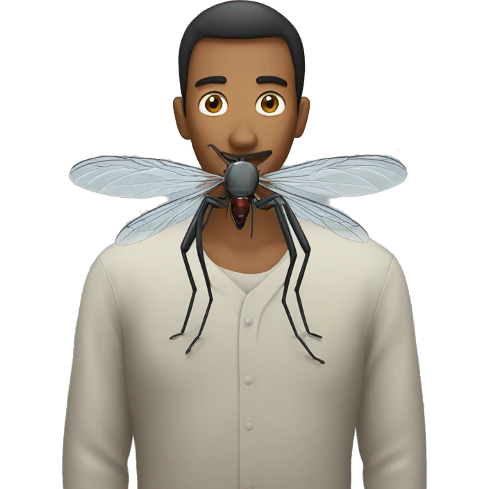 A mosquito sits on a man  emoji
