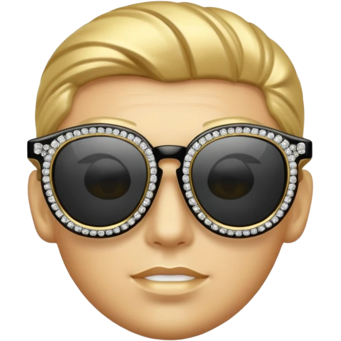 black glasses with a diamond and golden emoji