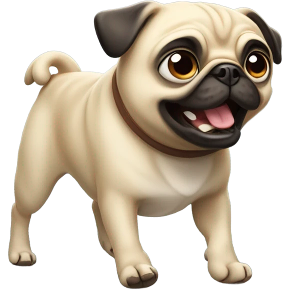 Pug running away emoji