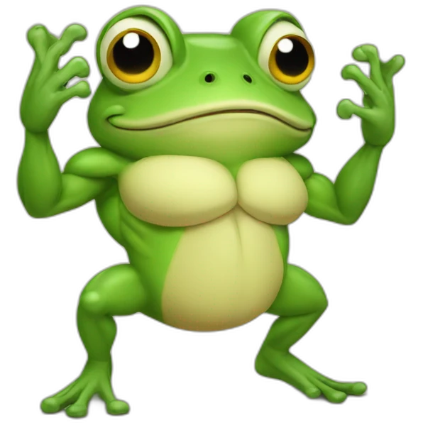 Muscular frog emoji