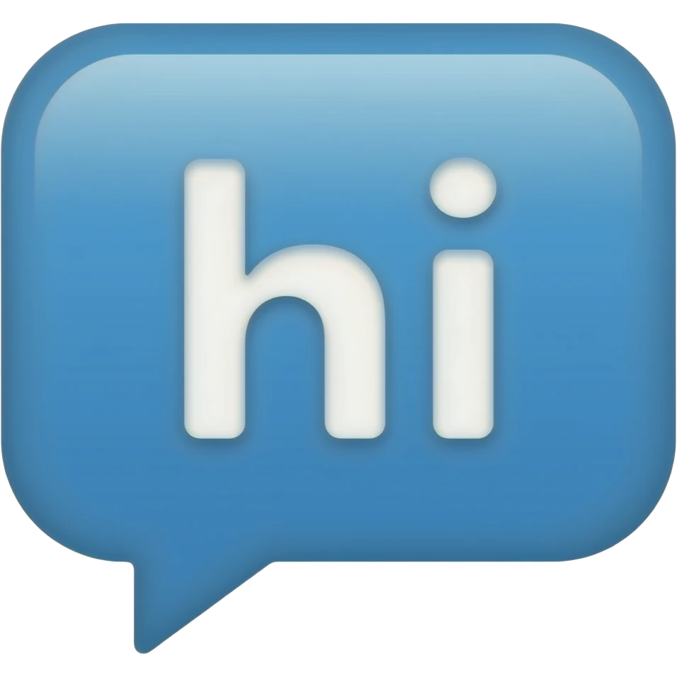 Dialog love box saying hi blue version emoji