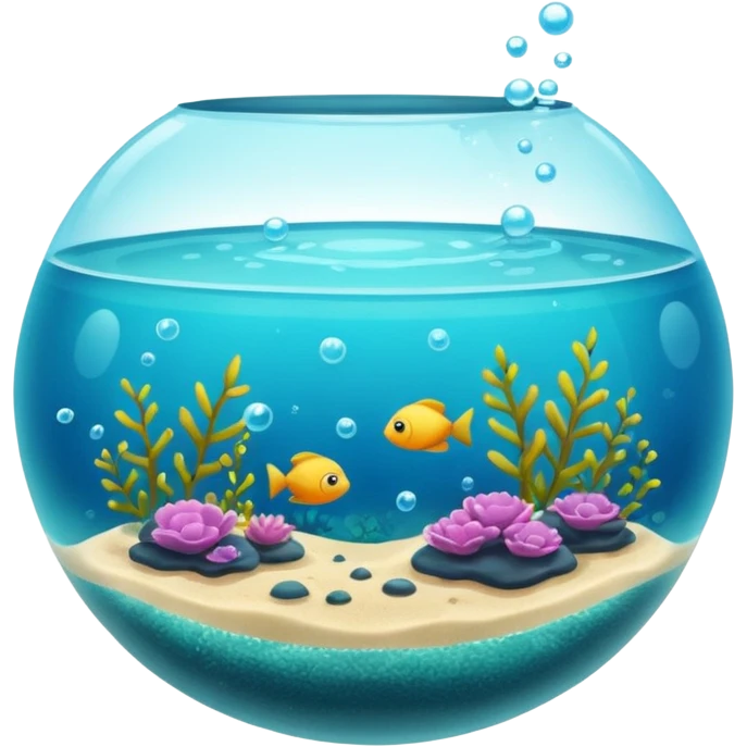 aqua tank, with sea seed little bubbles. emoji