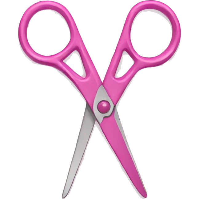 pink scissors with a bow emoji