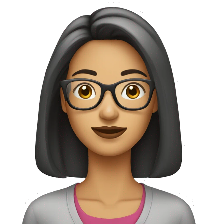 Mujer con lentes madura cabello corto con lentes emoji
