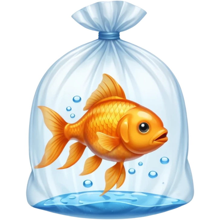 Just one ios  fish inside a plastic bag  emoji