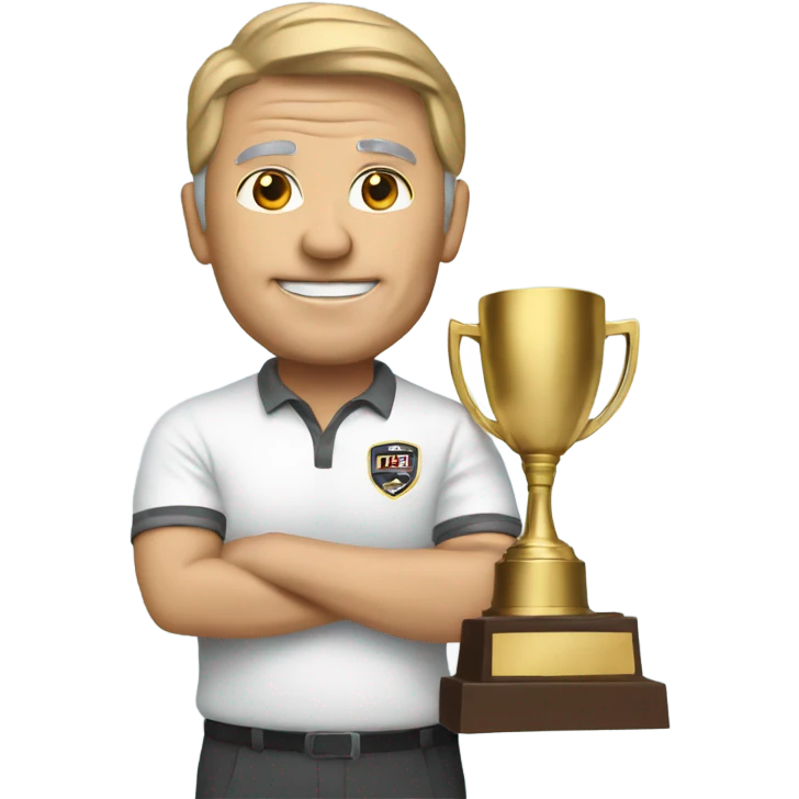Football coach with trophy emoji
