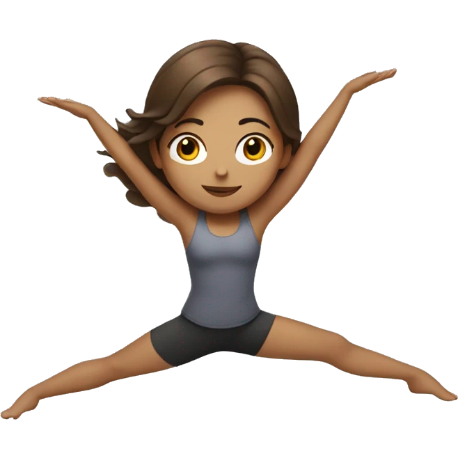 A girl with brown hair and glass is doing yoga  emoji