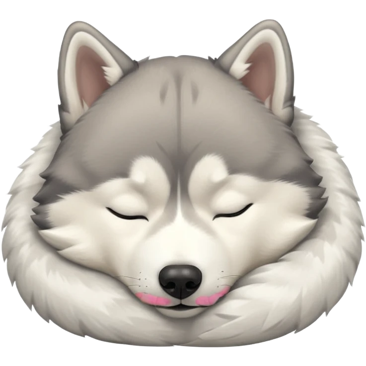 husky sleeping with eyes closed and nothing else is present emoji