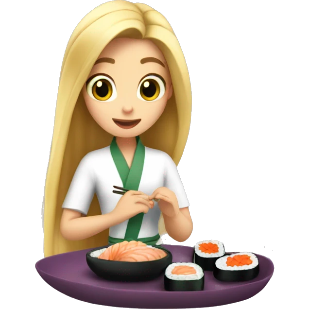 rapunzel eating sushi emoji