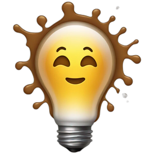 light bulb icon, with coffee splashes around emoji