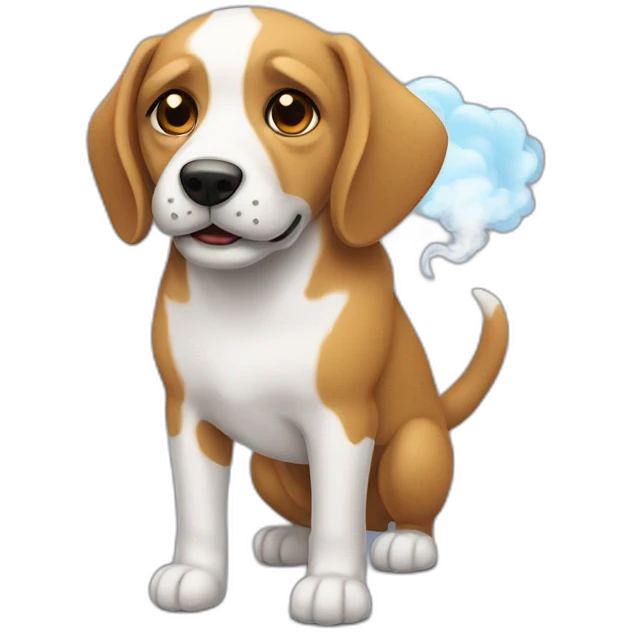 Perro con un vape emoji