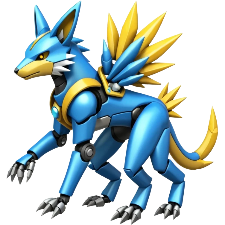 Mechanical Manectric-Zeraora-Protogen-Fakémon-Pokémon-creature-fusion (full body) emoji