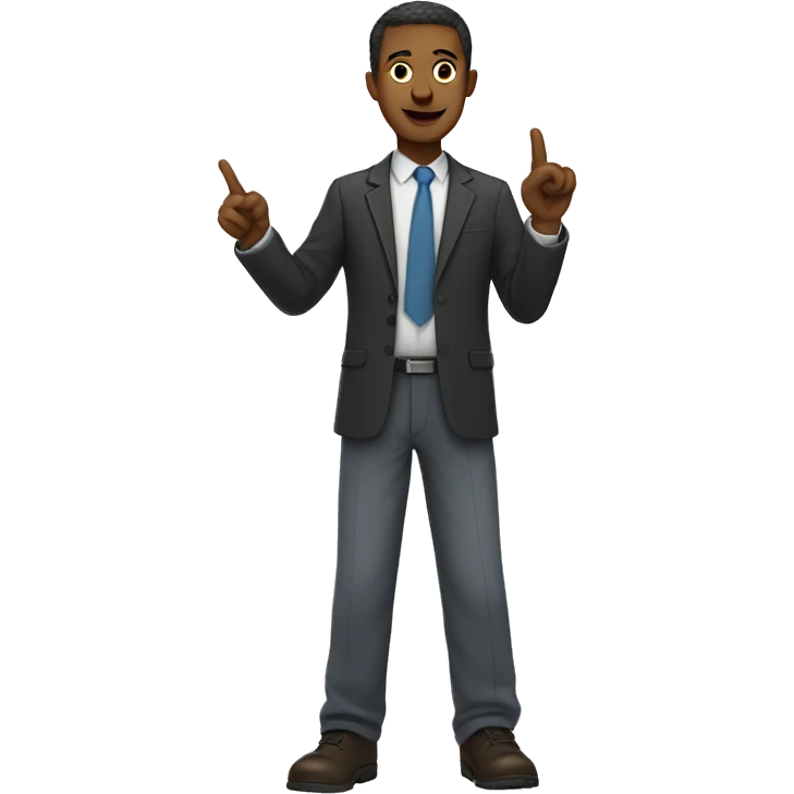 male teacher full body pointing finger to right emoji