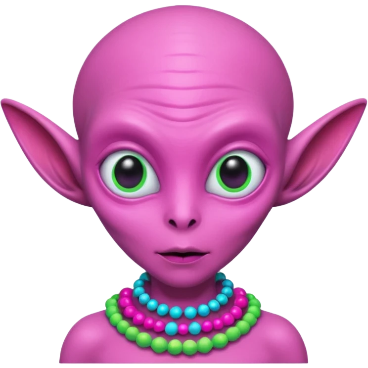 alien living in desert, pink colorful, accessories, just face  emoji