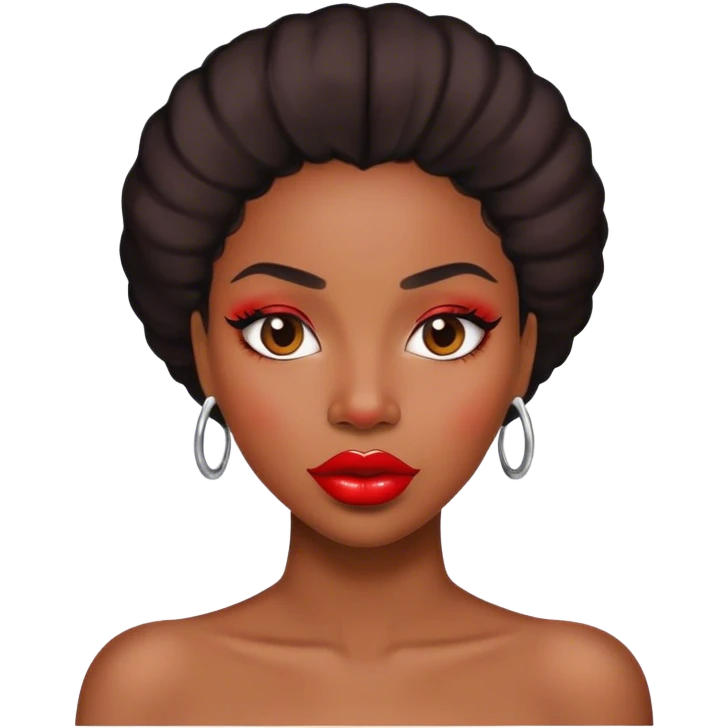 Black lady red lips  emoji