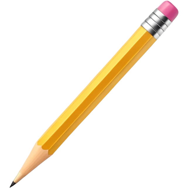 3D perspective Premium golden writing pencil emoji
