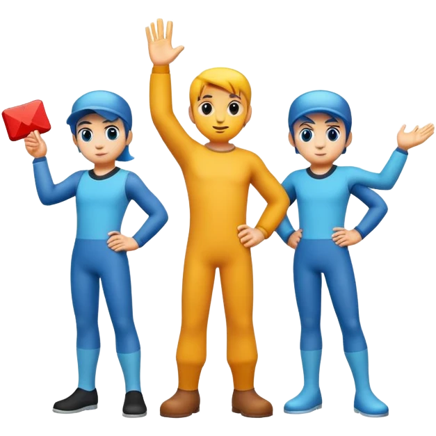 Three characters: an X character, a number 1 character, and another X character standing together emoji