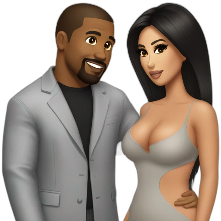 kenny west with kim kardashian emoji