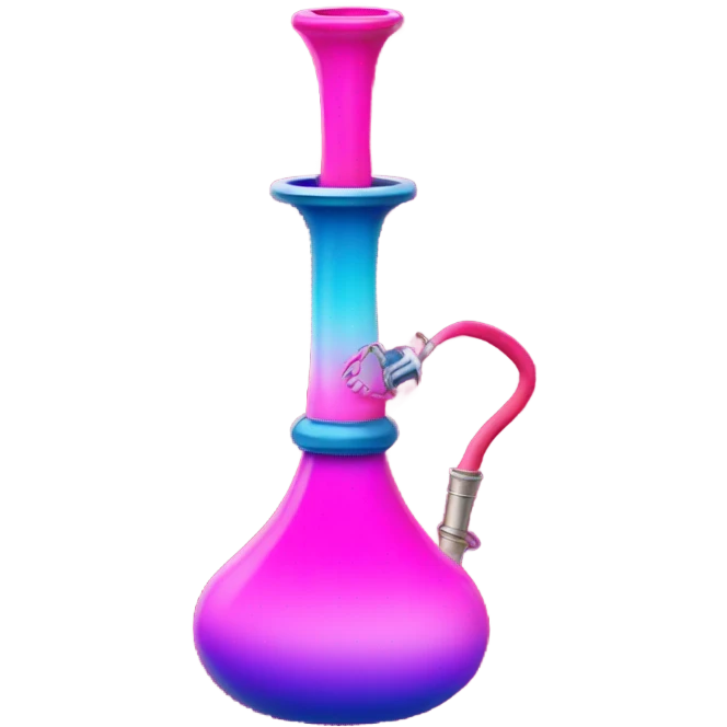 Hot pink ombre hookah with glitter emoji