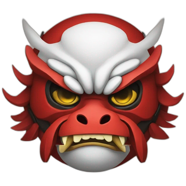 red tengu mask smoking emoji