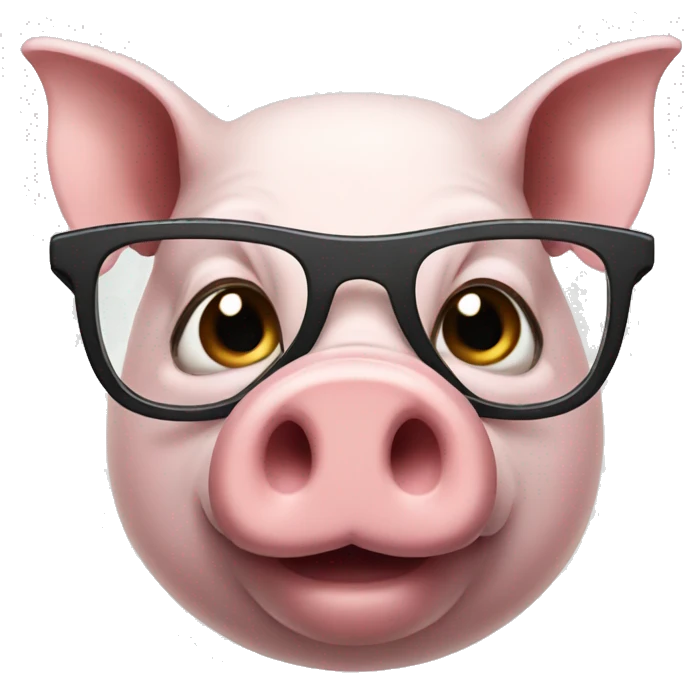 Pig with glasses  emoji