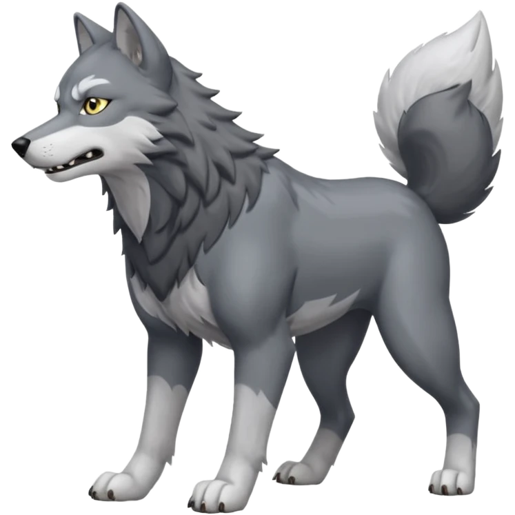 Toony Ginga Nagareboshi Gin/Silver Fang the wolf (full body) (feral) (4 legs) (canine) emoji
