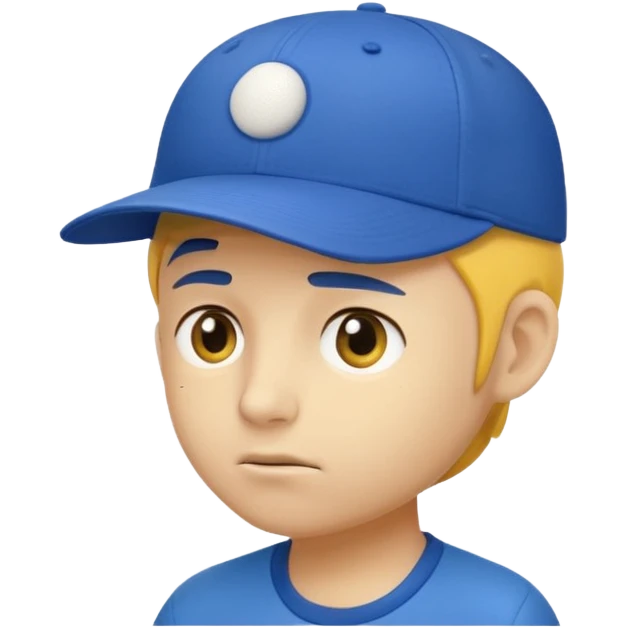 Emoji cara rendonda amarilla con ojos cansado y una gorra de lado emoji