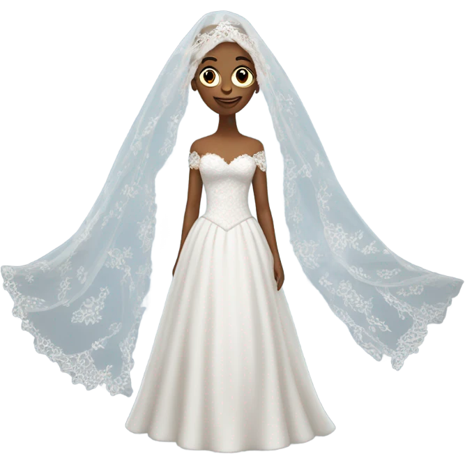 Man wearing wedding dress and veil emoji