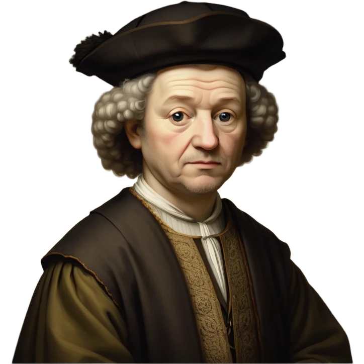 cinematic-realistic-portrait-of-rembrandt,-shown-as-a-master-artist-with-deep,-introspective-eyes-and-richly-detailed-period-clothing,-rendered-with-dramatic-chiaroscuro-lighting-that-emphasizes-his-legacy emoji
