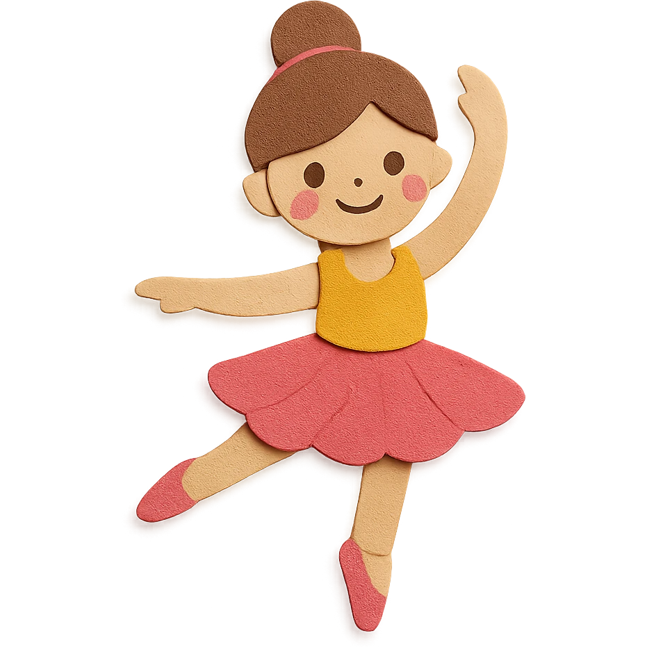 ballerina girl with layered paper effect emoji