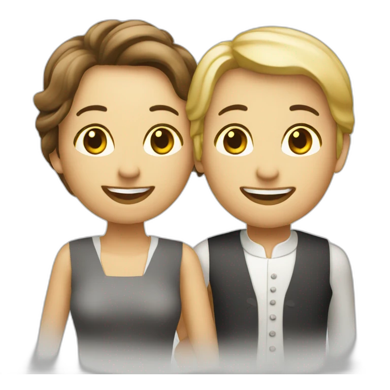Couple blanc au restaurant emoji