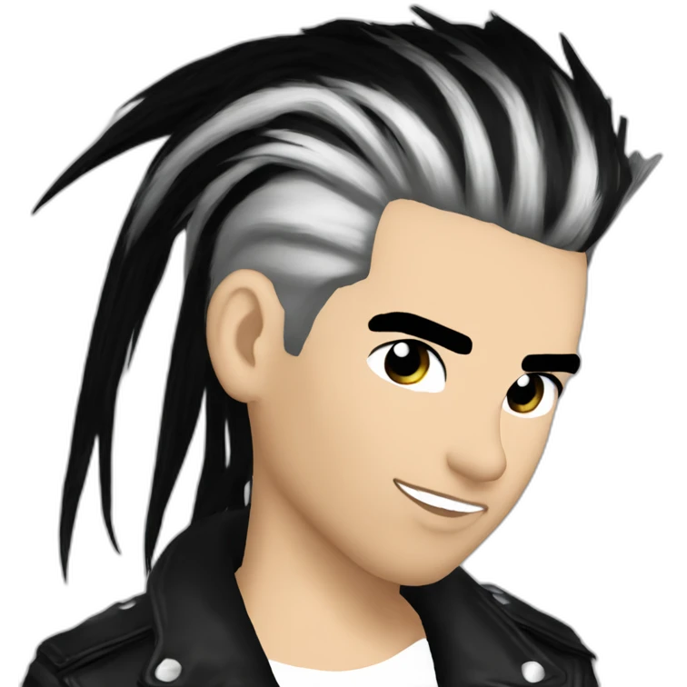 Bill Kaulitz skunk hair 2000s emoji