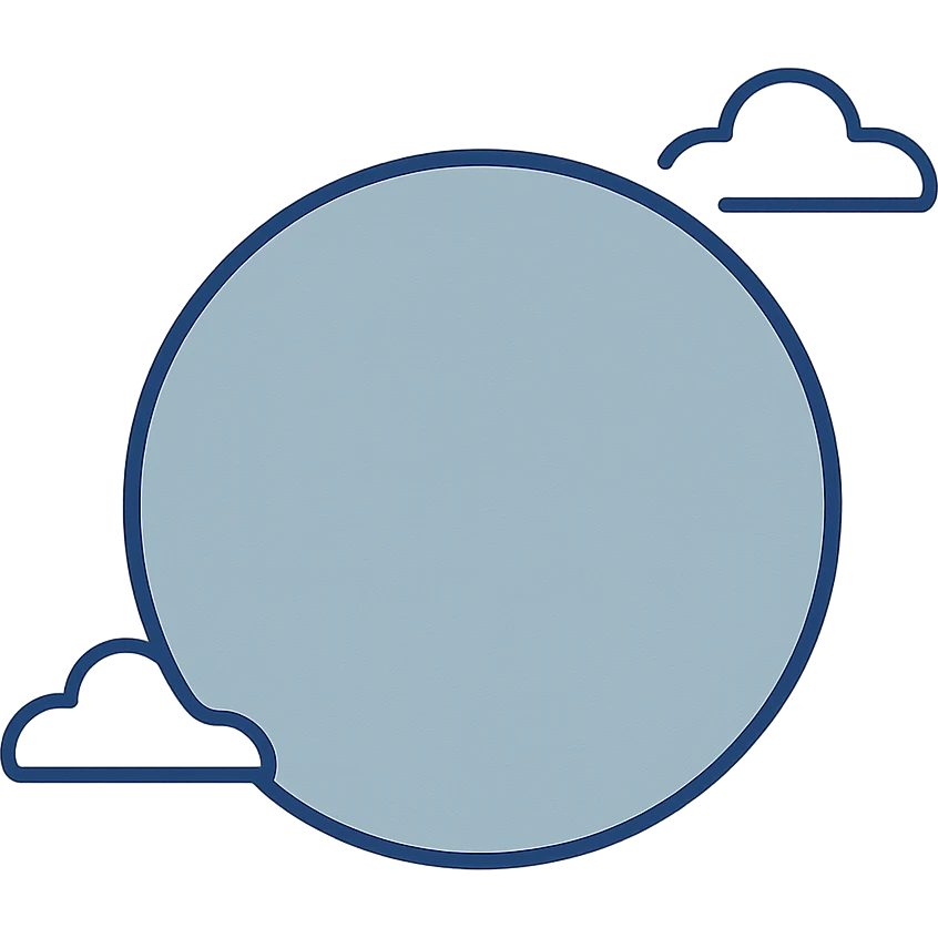 light blue circle, flat style emoji